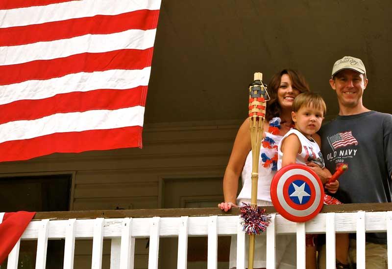family with captain america shield